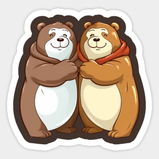 two bear friends Sticker